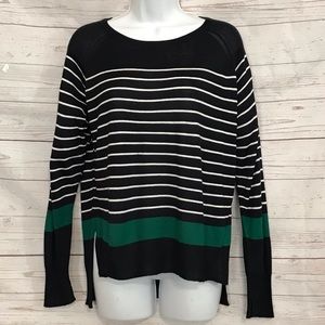 ZARA KNIT Hi-Lo Top Stripped Shirt sweater Size M